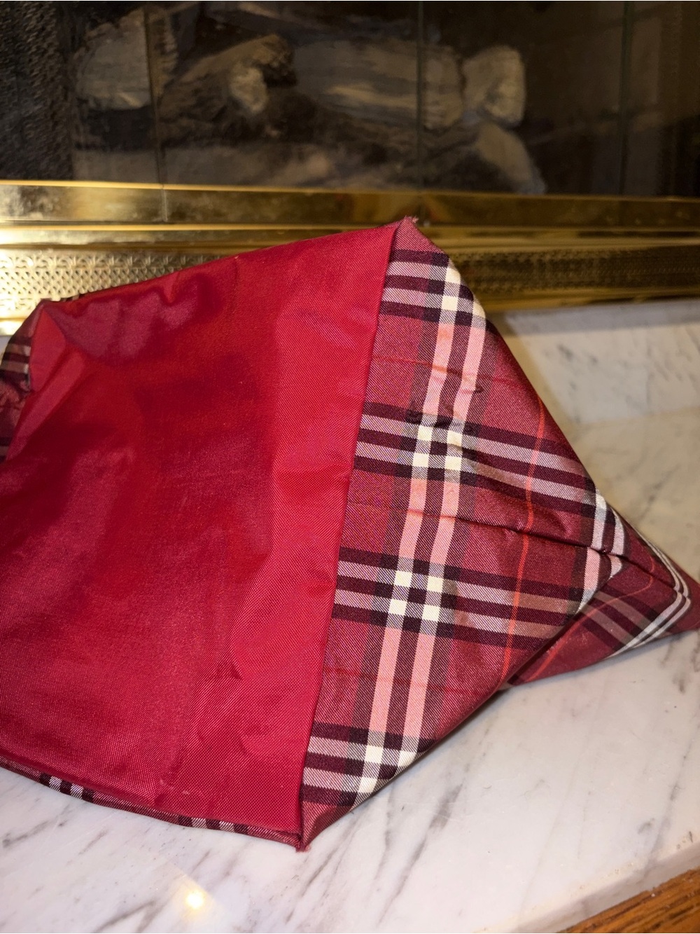 Burberry Blue Label House Tote Red and Brown Plaid with COA & Lg Wallet - Picture 7 of 16